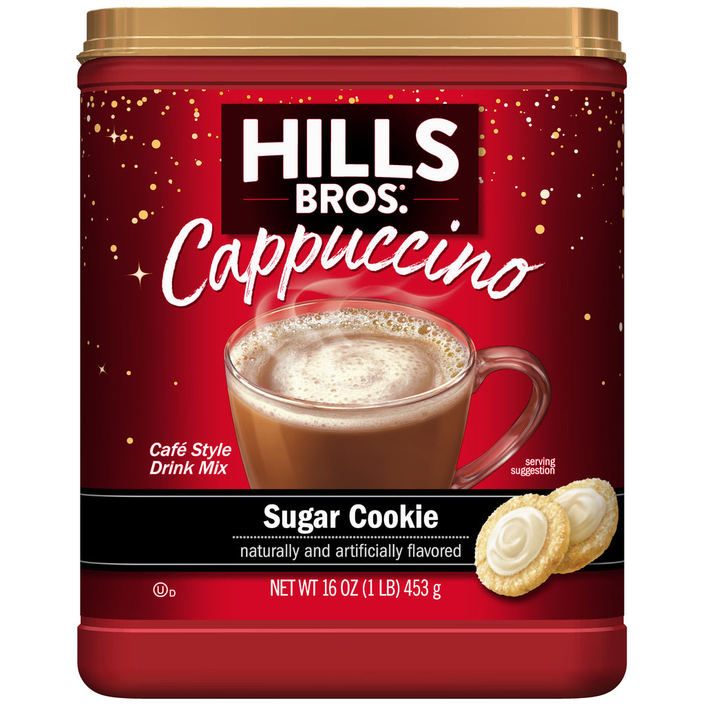 Instant Cappuccino Mix - Sugar Cookie flavor by Hills Bros. Cappuccino is a delicious treat that can be enjoyed any time of day.