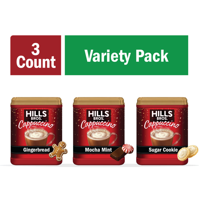 Three cans of Instant Cappuccino Mix - Limited Edition 3-Pack from Hills Bros. Cappuccino.