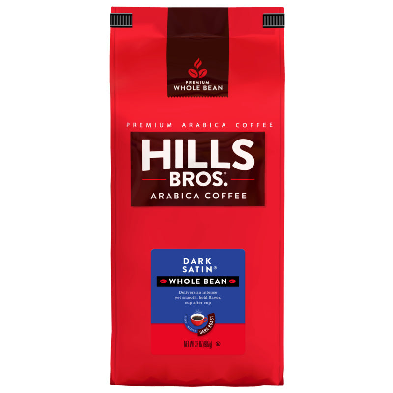 Dark Satin coffee by Hills Bros. Coffee in a dark roast.