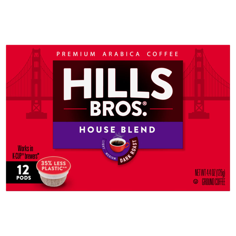Hills Bros. Coffee House Blend - Dark Roast - Single-Serve Coffee Pods offer a smooth and well-balanced flavor profile.