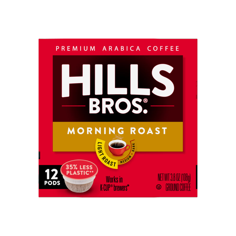 Experience the rich flavor of Hills Bros. Coffee with their Morning Roast Light Roast Single-Serve Coffee Pods.