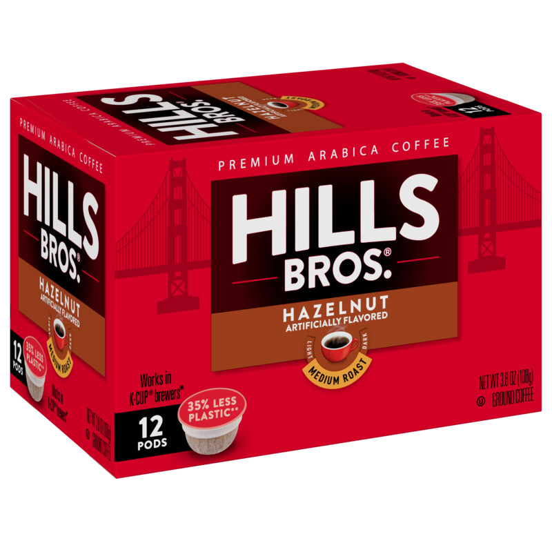 Experience the rich and bold flavor of Hills Bros. Coffee Hazelnut Blend - Medium Roast - Single-Serve Coffee Pods in convenient k-cup form. Enjoy the perfect balance of hazelnut blend with every sip.