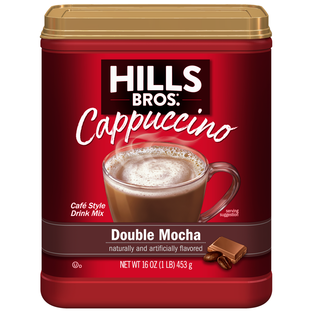 Indulge in the rich and creamy taste of Hills Bros. Cappuccino Double Mocha, a delicious instant cappuccino mix that will satisfy your coffee cravings.