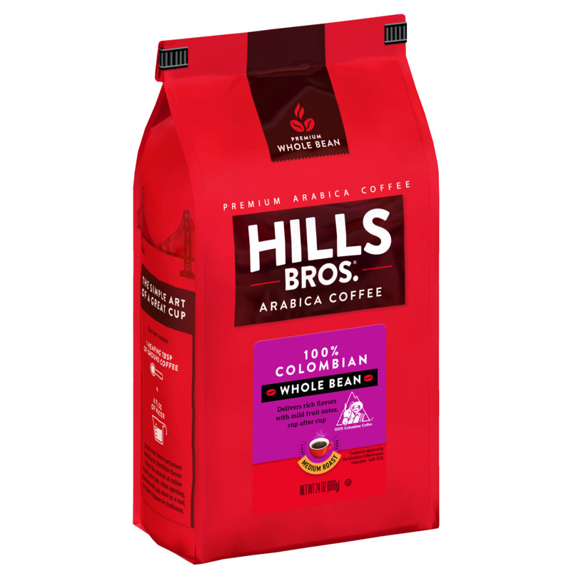 Sentence with replaced product: Hills Bros. Coffee 100% Colombian - Medium Roast - Whole Bean - Premium Arabica coffee is roasted in San Francisco, California.