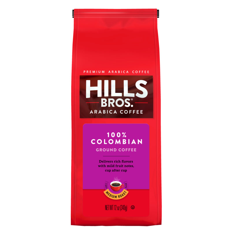Introducing Hills Bros. Coffee's premium Arabica whole bean 100% Colombian - Medium Roast blend from America's cocoa plan.