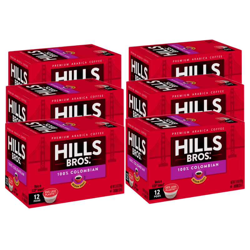Experience the rich and bold flavor of Hills Bros. Coffee with their 100% Colombian - Medium Roast - Single-Serve Coffee Pods. Made with premium Arabica beans, each cup promises a delicious and satisfying brew.