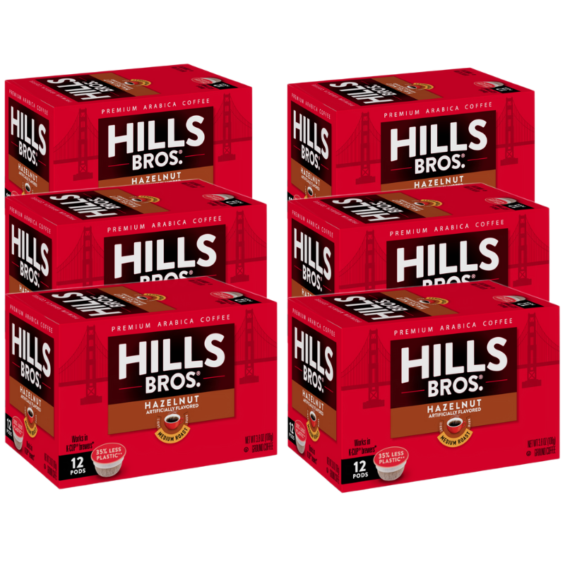 Hills Bros. Hazelnut Blend - Medium Roast - Single-Serve Coffee Pods.