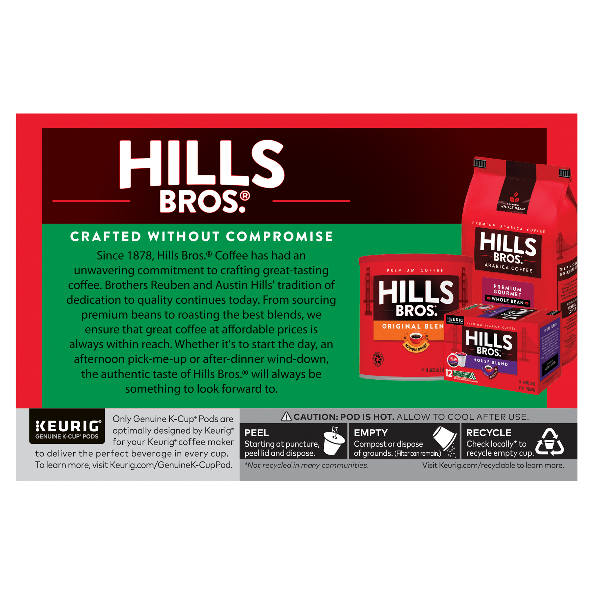 thumbnail image 2 of Hills Bros Decaf Original Blend Ground Coffee, Medium Roast, 23 Oz. Can... 2 of 12