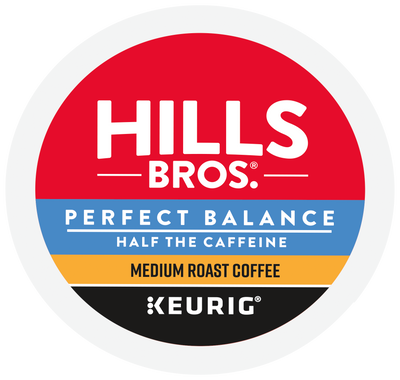 Enjoy the smooth, rich flavor of Hills Bros. Coffee with Perfect Balance - Medium Roast K-Cup® Pods. Crafted with half the caffeine, this medium roast coffee offers a balanced taste you love in a convenient pod—perfect for your Keurig and ideal for any time of day.