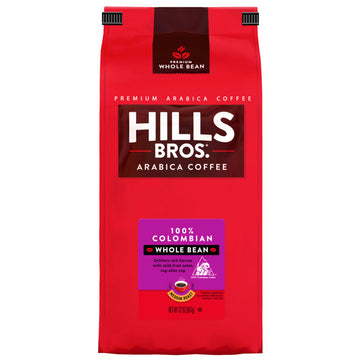 Hill's Bros. Coffee offers 100% Colombian - Medium Roast - Whole Bean - Premium Arabica coffee.
