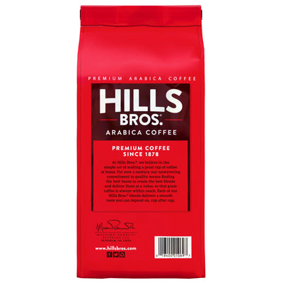 Premium Dark Satin Arabica whole bean coffee from Hills Bros. Coffee.