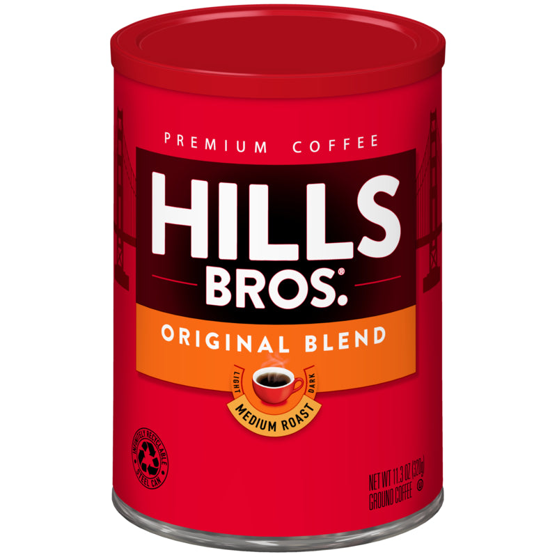 Offered in a can, this Hills Bros. Coffee Original Blend - Medium Roast - Ground coffee is perfect for avid coffee enthusiasts.