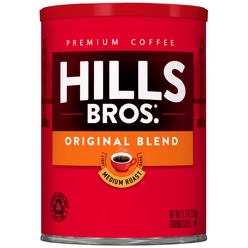 Experience the rich and robust flavor of Hills Bros. Original Blend - Medium Roast - Ground coffee.