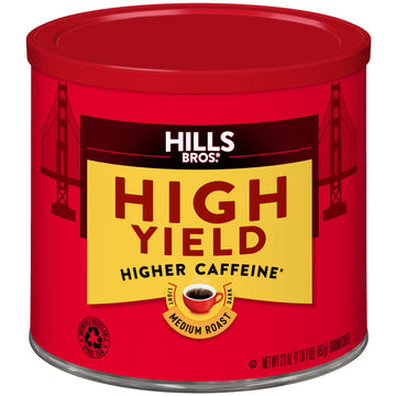 Hills Bros. Coffee High Yield - Medium Roast - Ground beans coffee with a higher caffeine content.