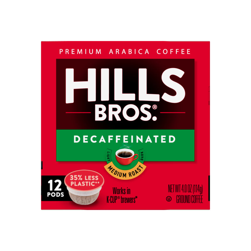 Decaf Original Blend - Medium Roast - Single-Serve Coffee Pods from Hills Bros. Coffee, made with premium Arabica beans.