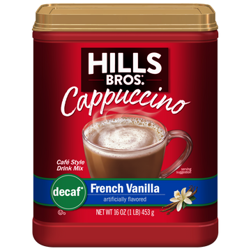 Decaf French Vanilla Instant Cappuccino Mix by Hills Bros. Cappuccino