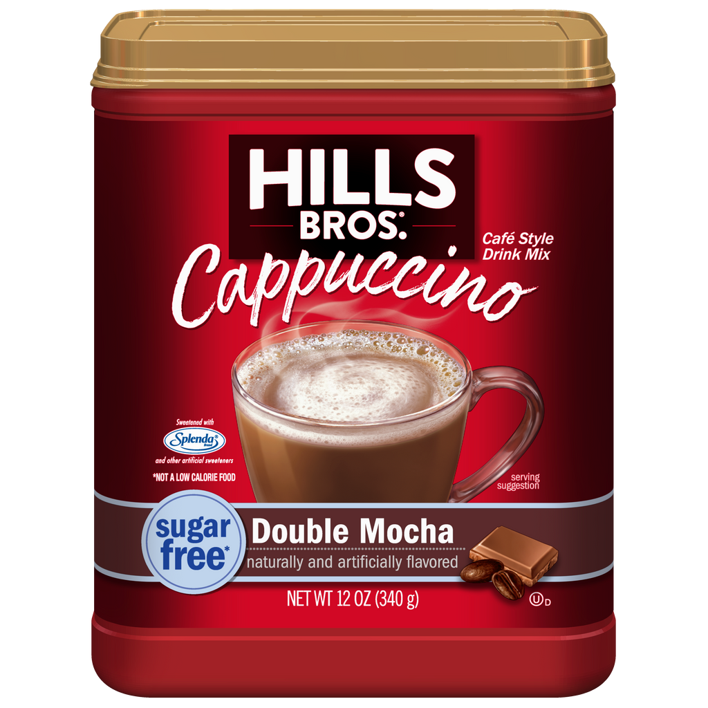 Hills Bros. Cappuccino Sugar-Free Double Mocha Instant Cappuccino Mix.