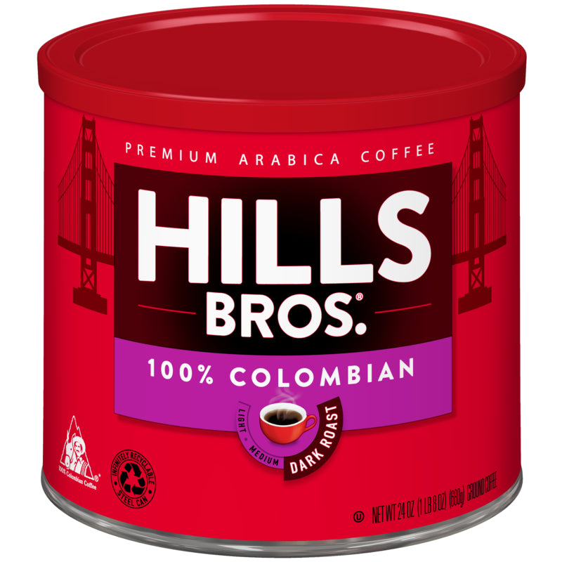 100% Colombian - Dark Roast - Ground Hills Bros. Coffee