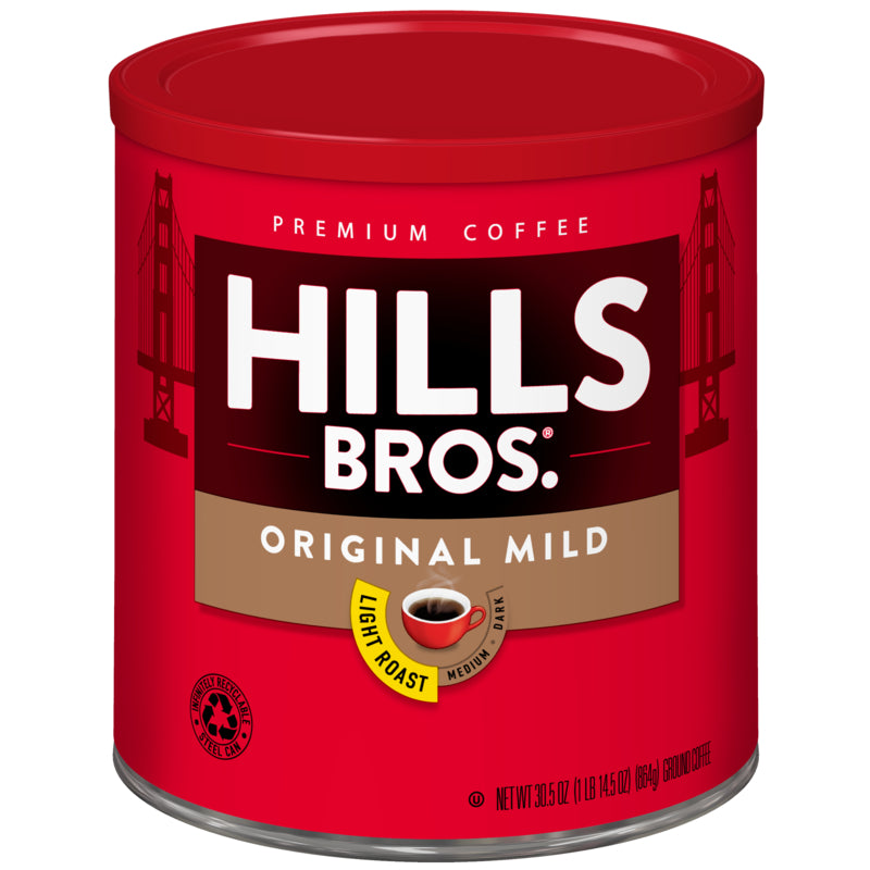 Hills Bros. Coffee Original Mild - Light Roast - Ground tin, now gluten free.