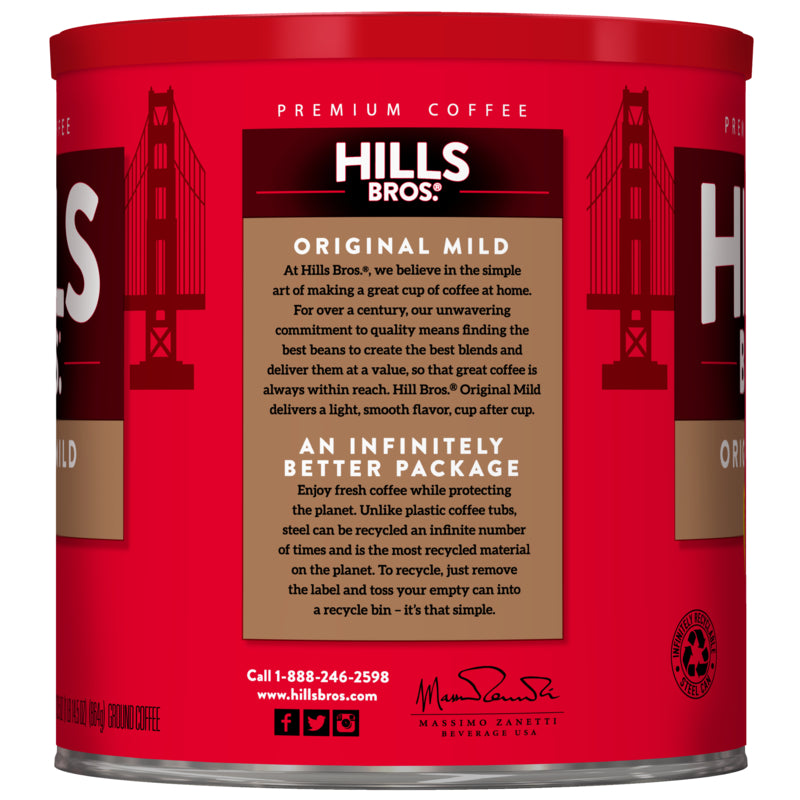 Hills Bros. Coffee Original Mild - Light Roast - Ground in a better package.