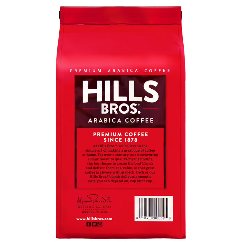Hills Bros. Coffee is America's finest premium Arabica coffee with their Dark Satin - Dark Roast - Whole Bean variety.