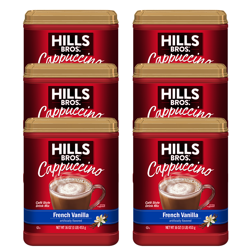Hills Bros. Cappuccino French Vanilla Instant Cappuccino Mix, 6 oz - pack of 4.