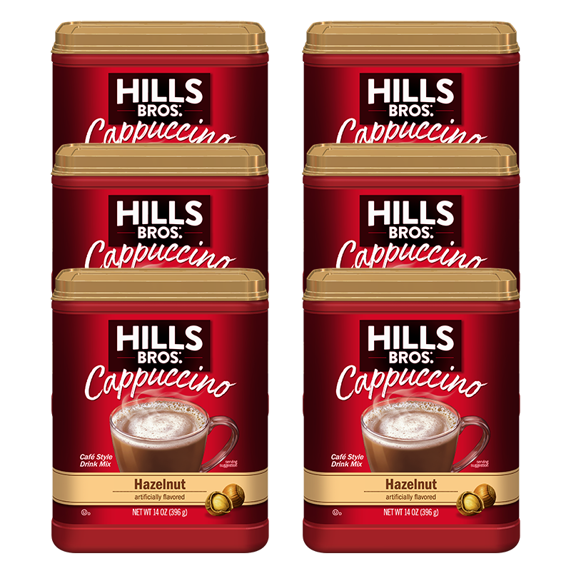 Hills Bros.' Hazelnut Flavor Instant Cappuccino Mix, 6 oz, pack of 4.