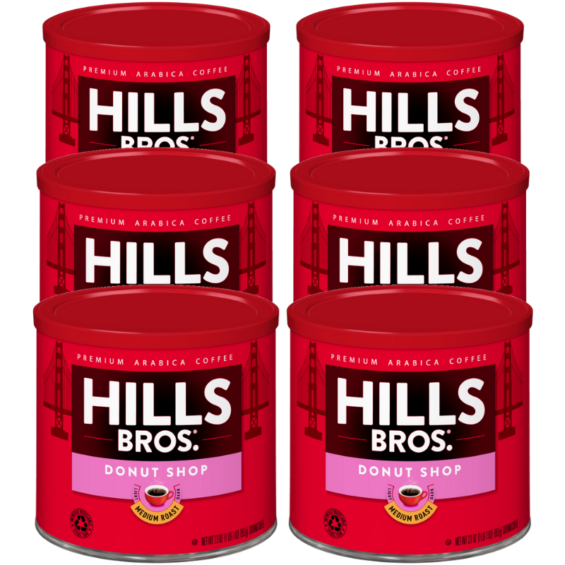 Indulge in this pack of 6 Hills Bros. Donut Shop medium roast coffee pods, perfect for coffee lovers.