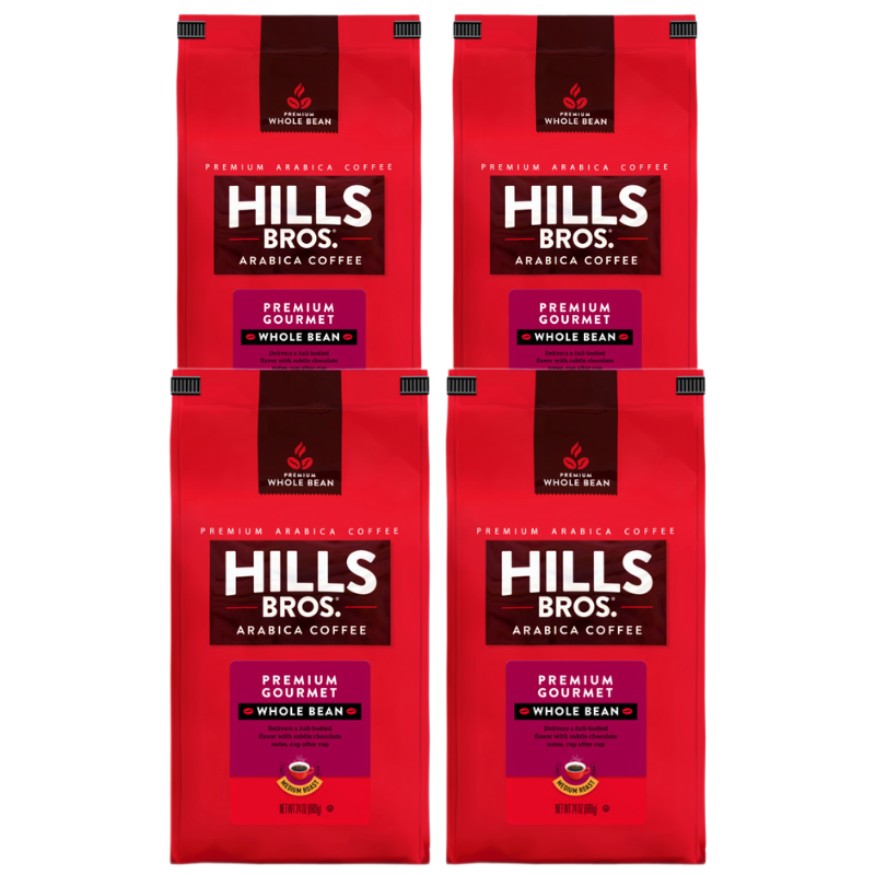 Hills Bros Arabica coffee - 4 oz - pack of 4.
Product Name: Premium Gourmet - Medium Roast - Whole Bean - Premium Arabica
Brand Name: Hills Bros. Coffee
