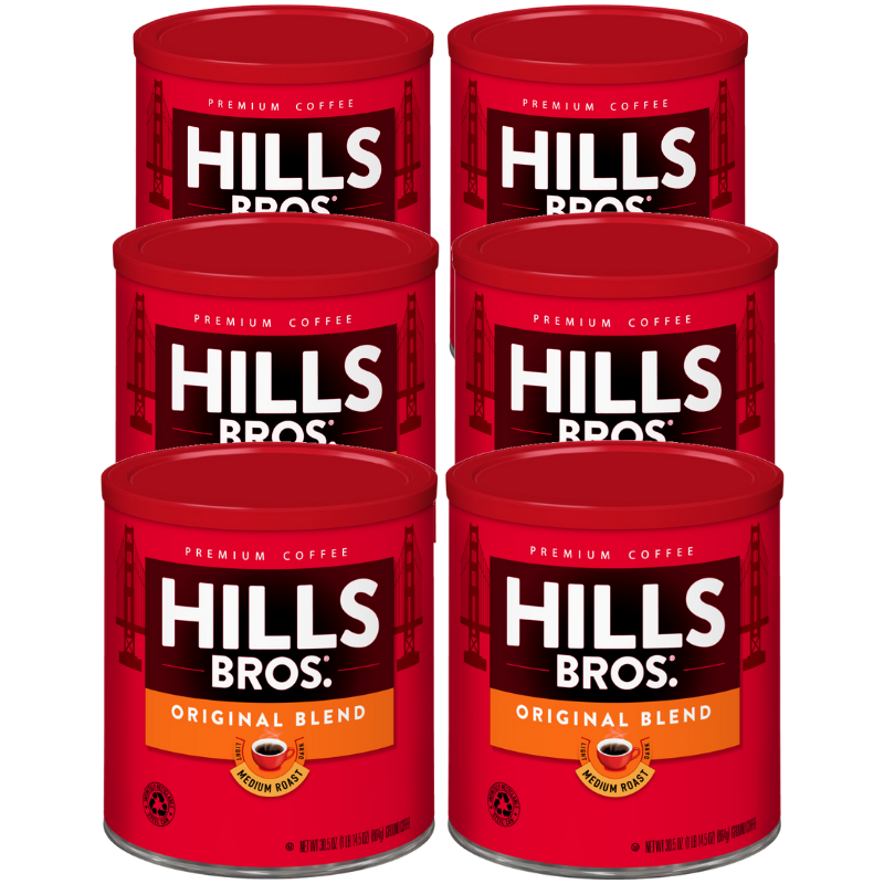 Hills Bros. Coffee - Original Blend Medium Roast Ground in 6 oz tins.